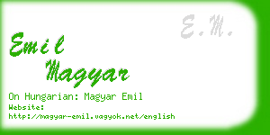 emil magyar business card